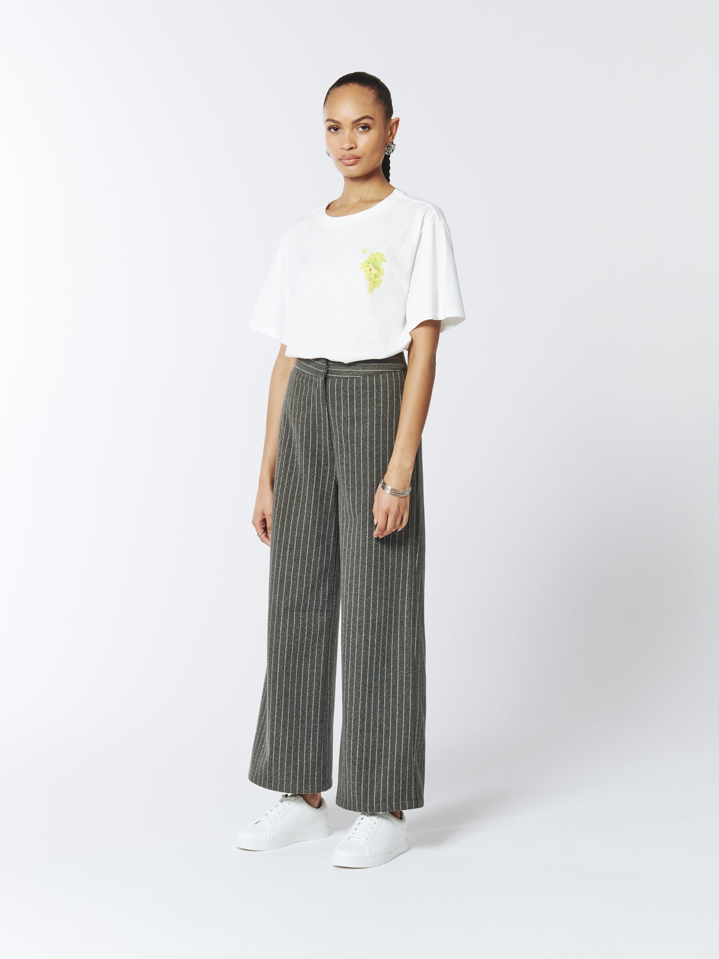 SOUR FIGS Green Grape Print Unisex T-Shirt in White