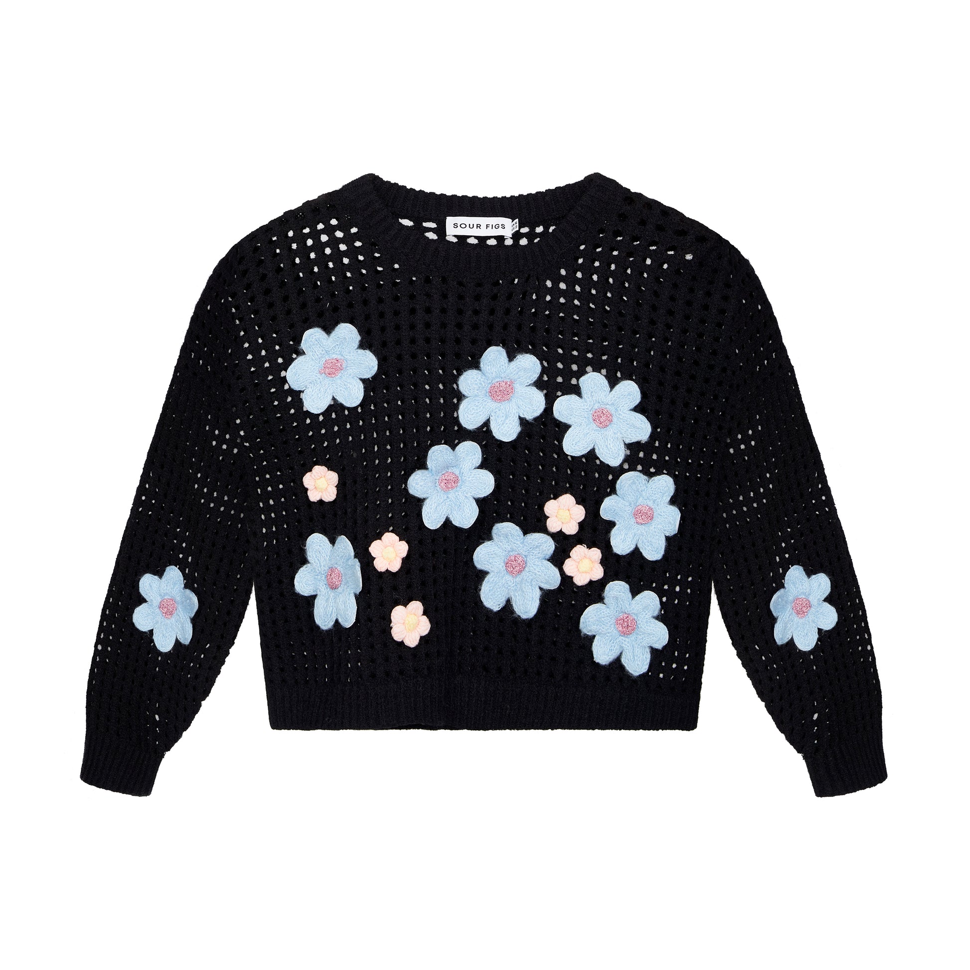 SOUR FIGS Daisy Pattern Jumper in Black