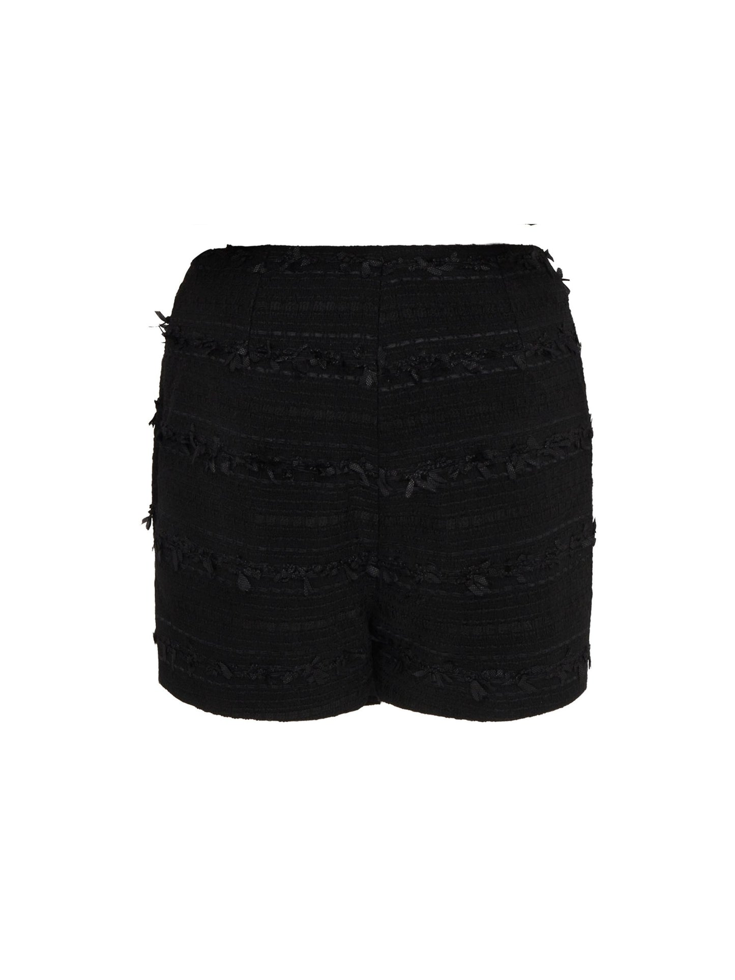 SOUR FIGS Faux Pearl-Embellished Asymmetric Wrap Skirt in Black