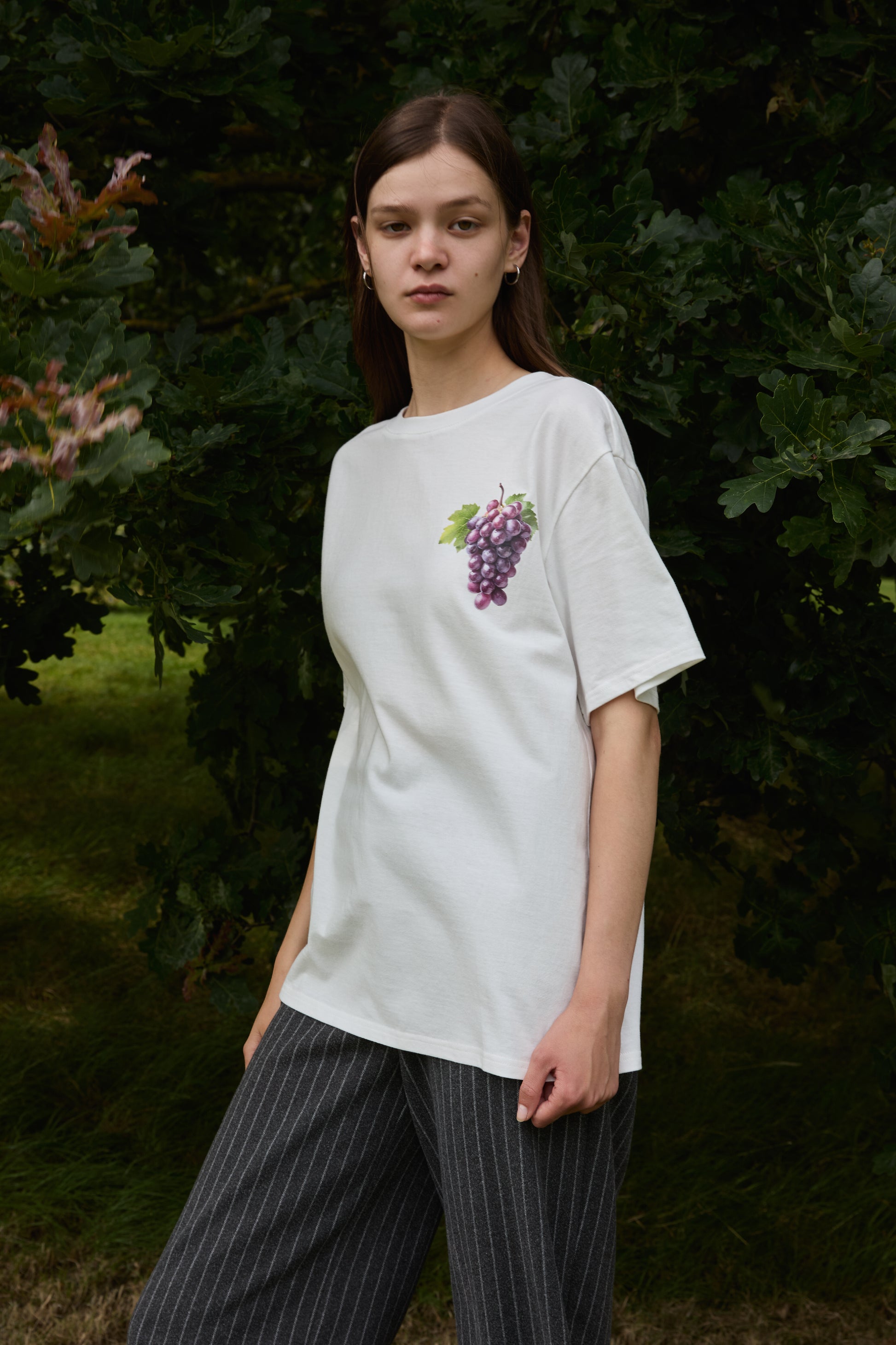 SOUR FIGS Red Grape Print Unisex T-Shirt in White