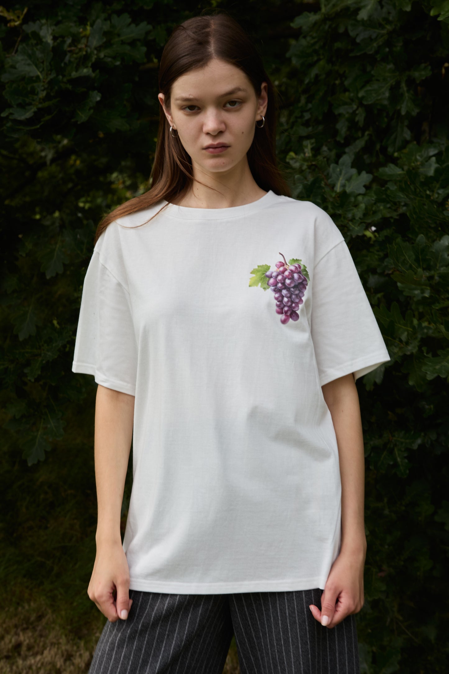 SOUR FIGS Red Grape Print Unisex T-Shirt in White
