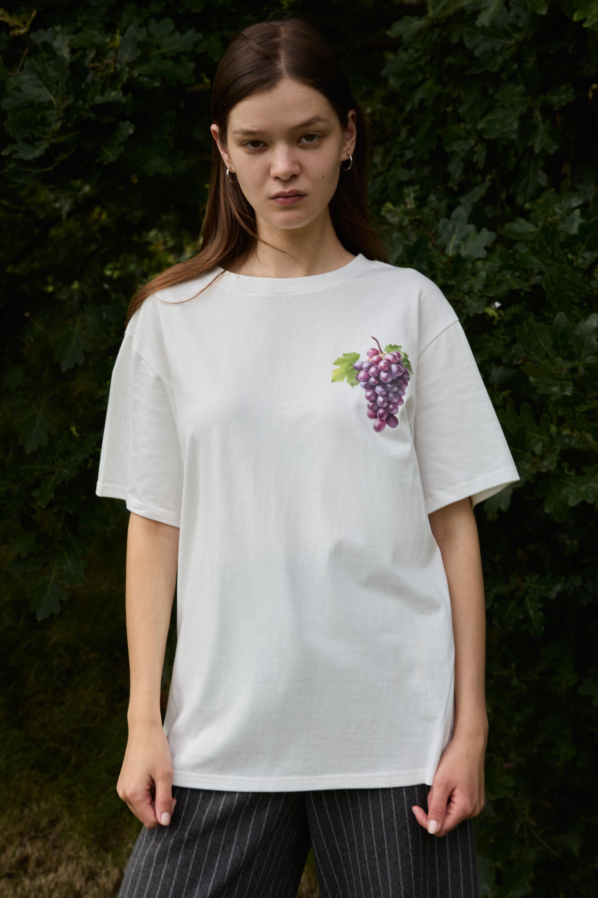 SOUR FIGS Red Grape Print Unisex T-Shirt in White
