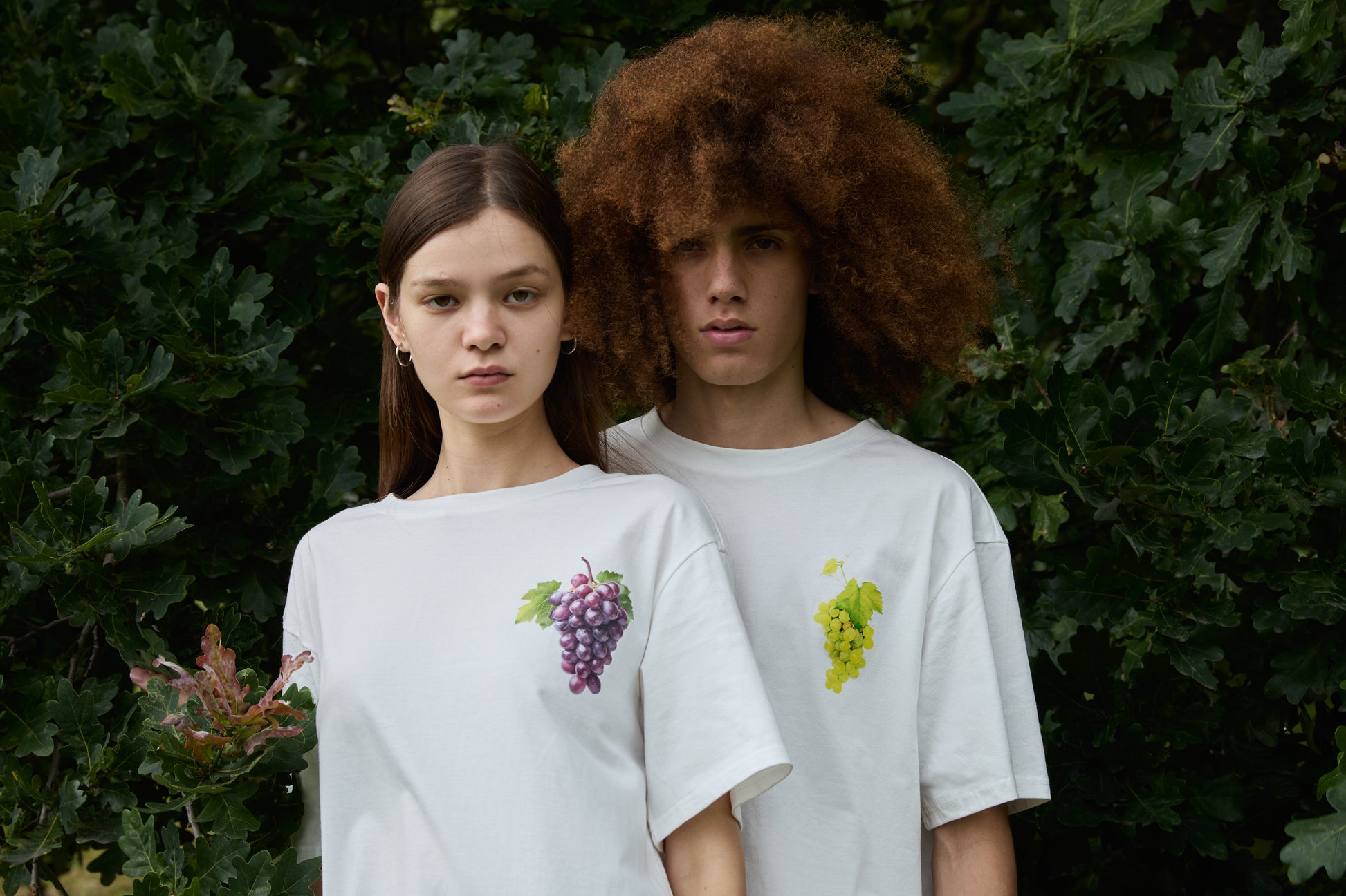 SOUR FIGS Red Grape Print Unisex T-Shirt in White