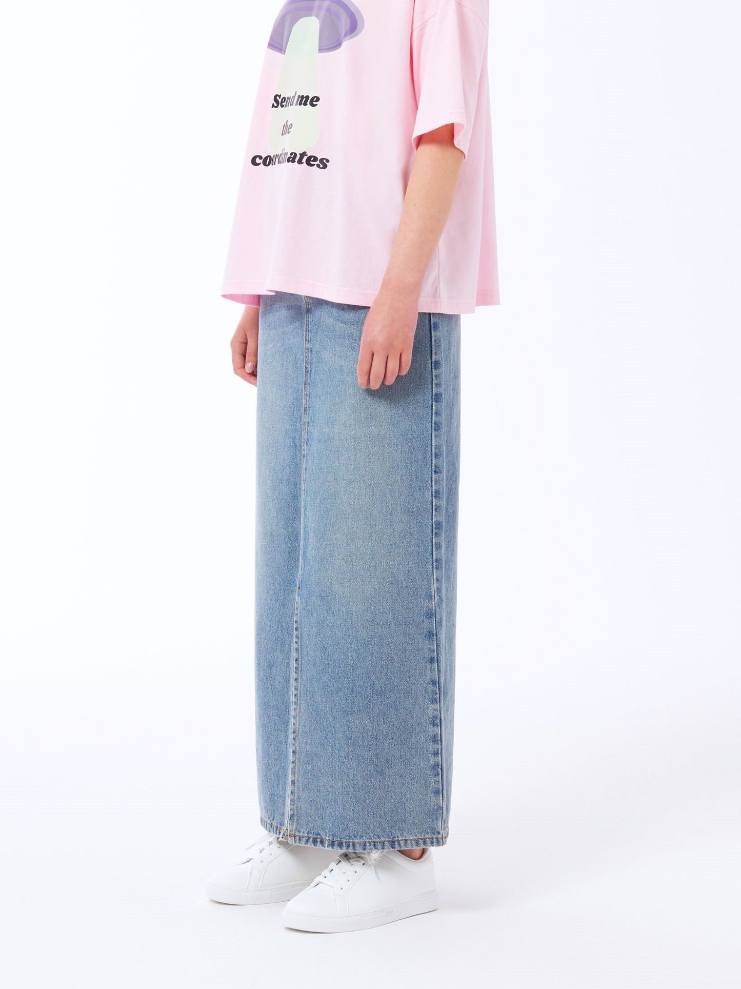 Sour Figs Slit Maxi Denim Skirt