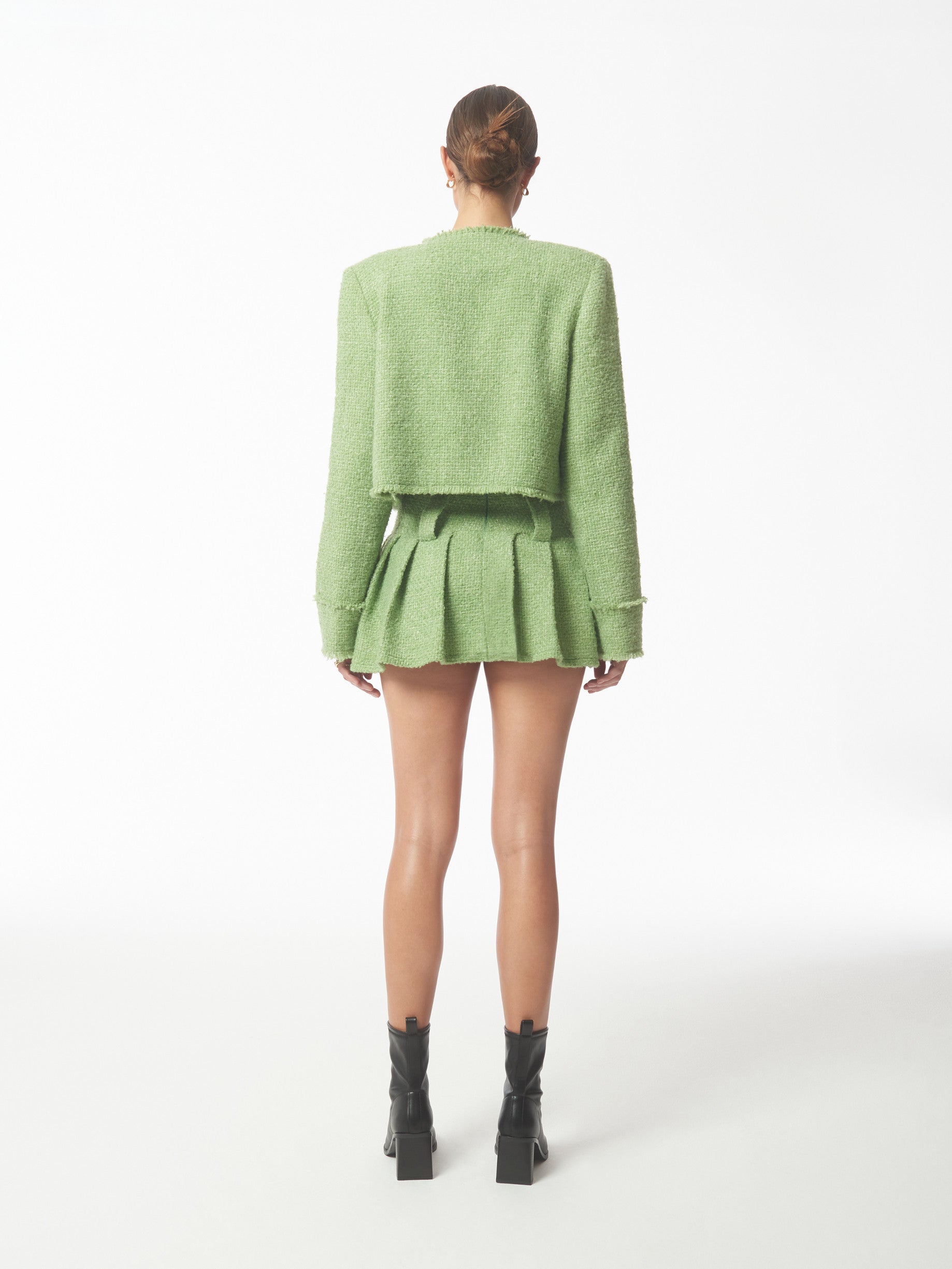 SOUR FIGS Green Bouclé Tweed Jacket