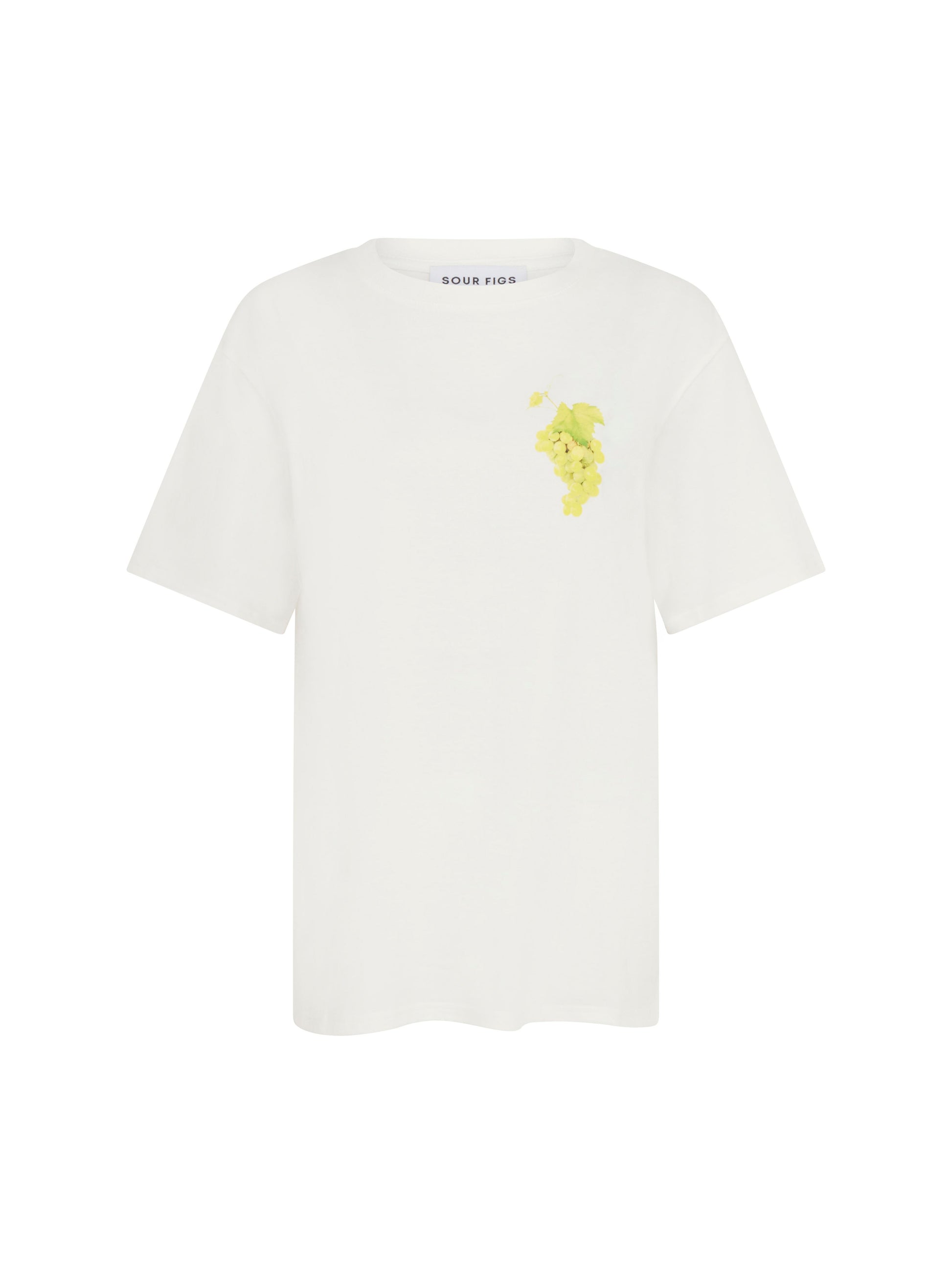 SOUR FIGS Green Grape Print Unisex T-Shirt in White