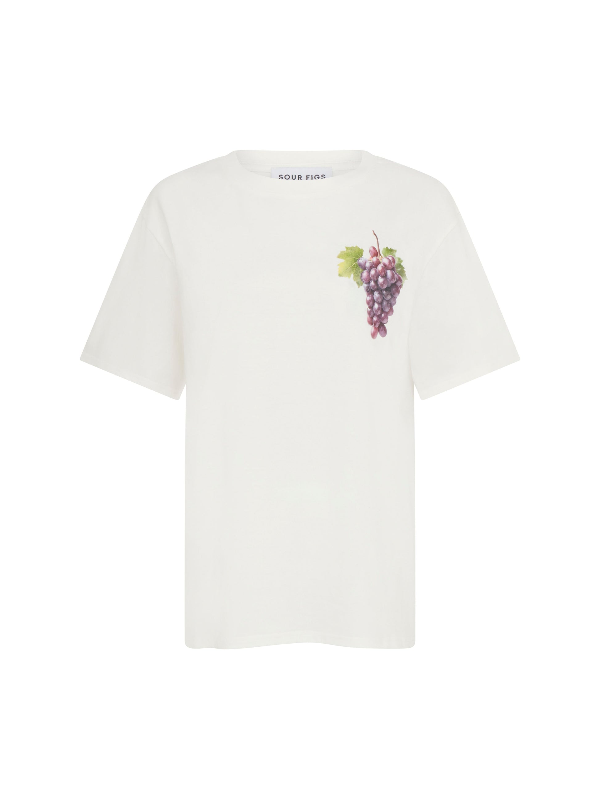 SOUR FIGS Red Grape Print Unisex T-Shirt in White