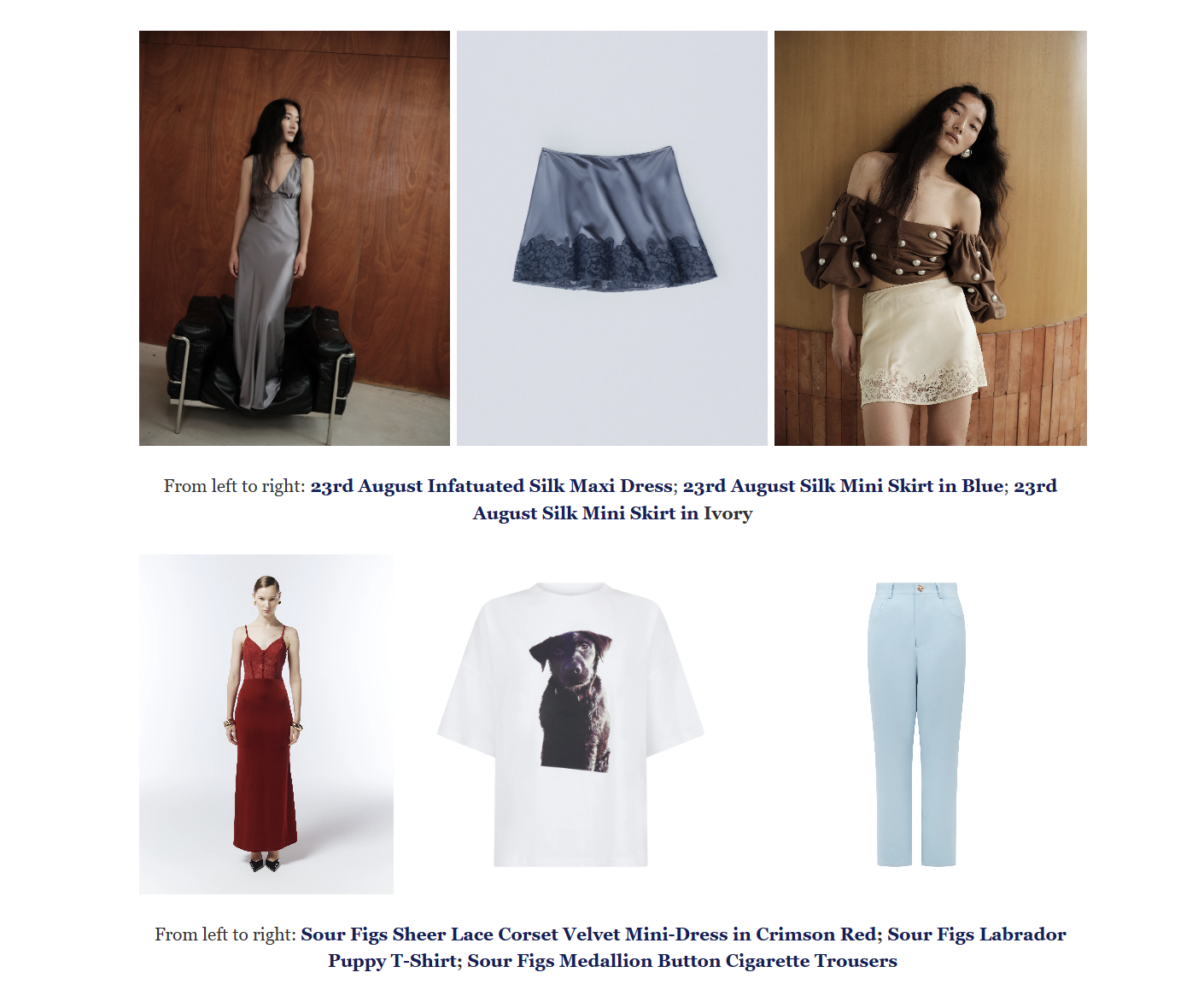 SOUR FIGS red velvet dress, labrador print t-shirt and baby blue trousers featured in CSP Times article featuring Lotus Ponds, Omakase & Vintage Vespas at Four Seasons The Nam Hai, Hoi An, Vietnam – Hotel Review
