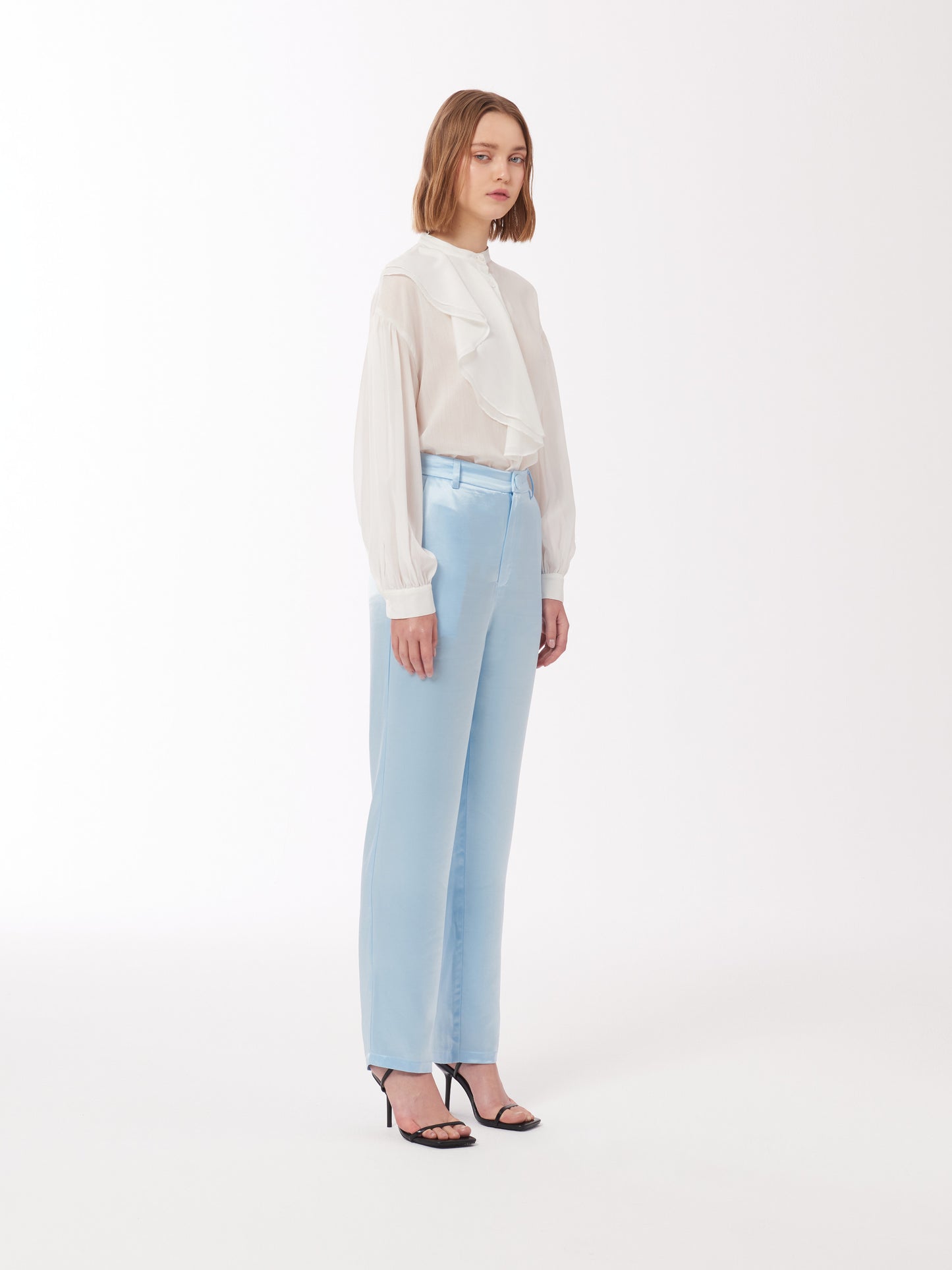 Sour Figs Fashion satin suit trouser with classic tailoring 