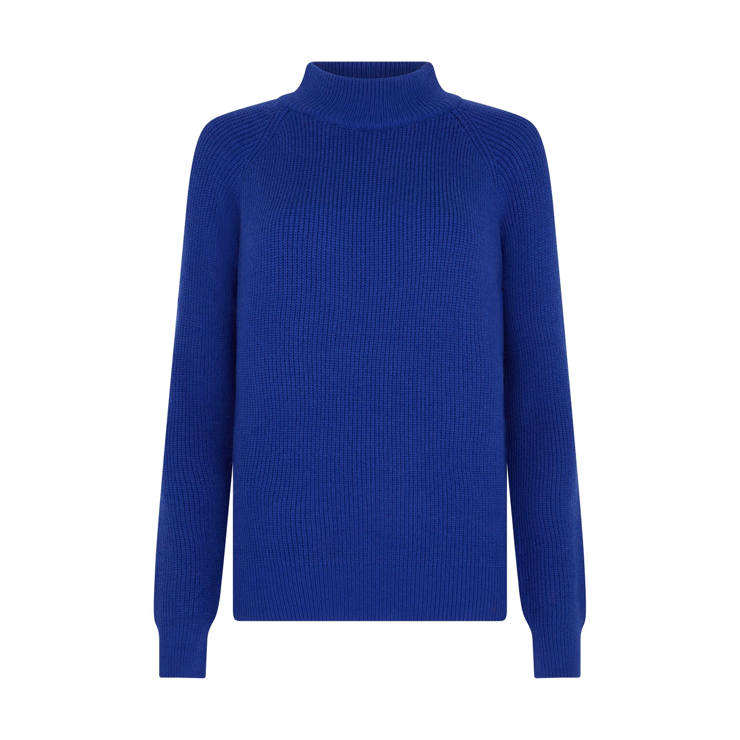 Sour Figs Structured High-Neck Jumper in Sapphire Blue studio flat lay