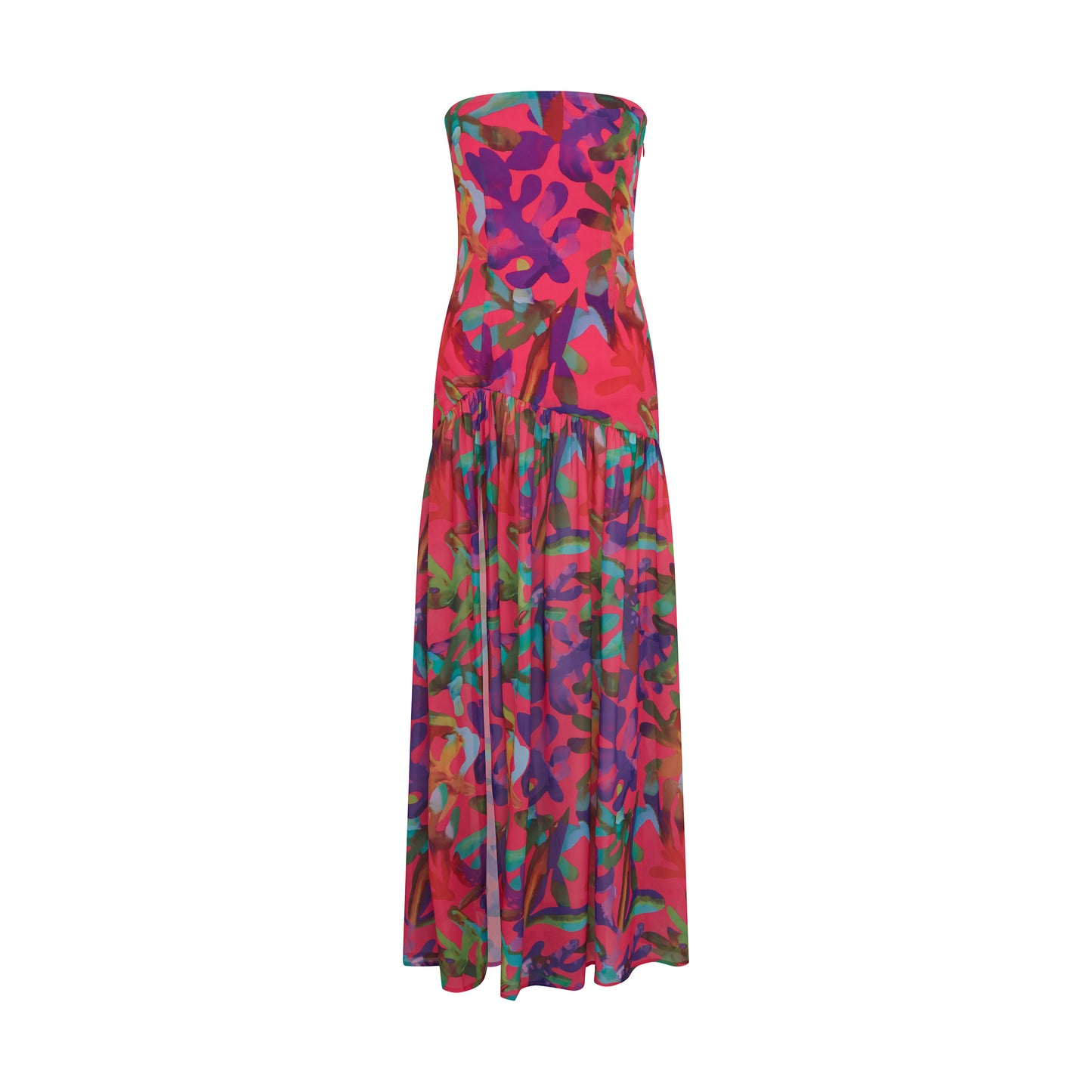 SOUR FIGS Tropical Print Chiffon Dress in Paradise Bloom product image