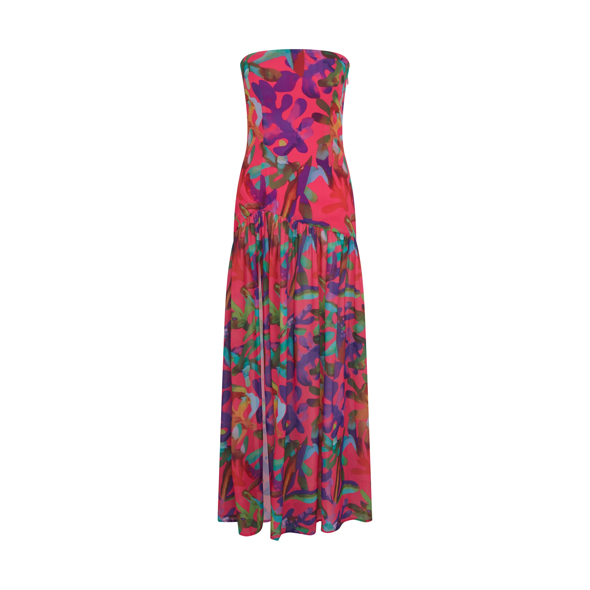 SOUR FIGS Tropical Print Chiffon Dress in Paradise Bloom product image