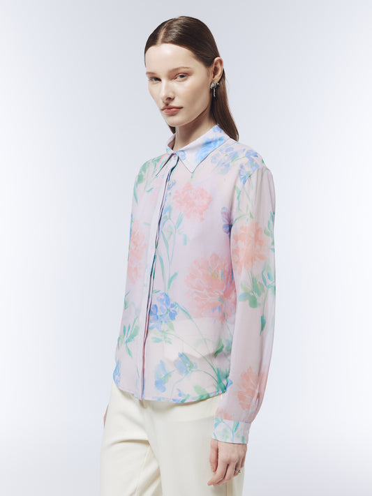 SOUR FIGS Watercolour Wildflower Blouse with Slip Top in Petal Mist Lilac with pastel floral and butterfly print.