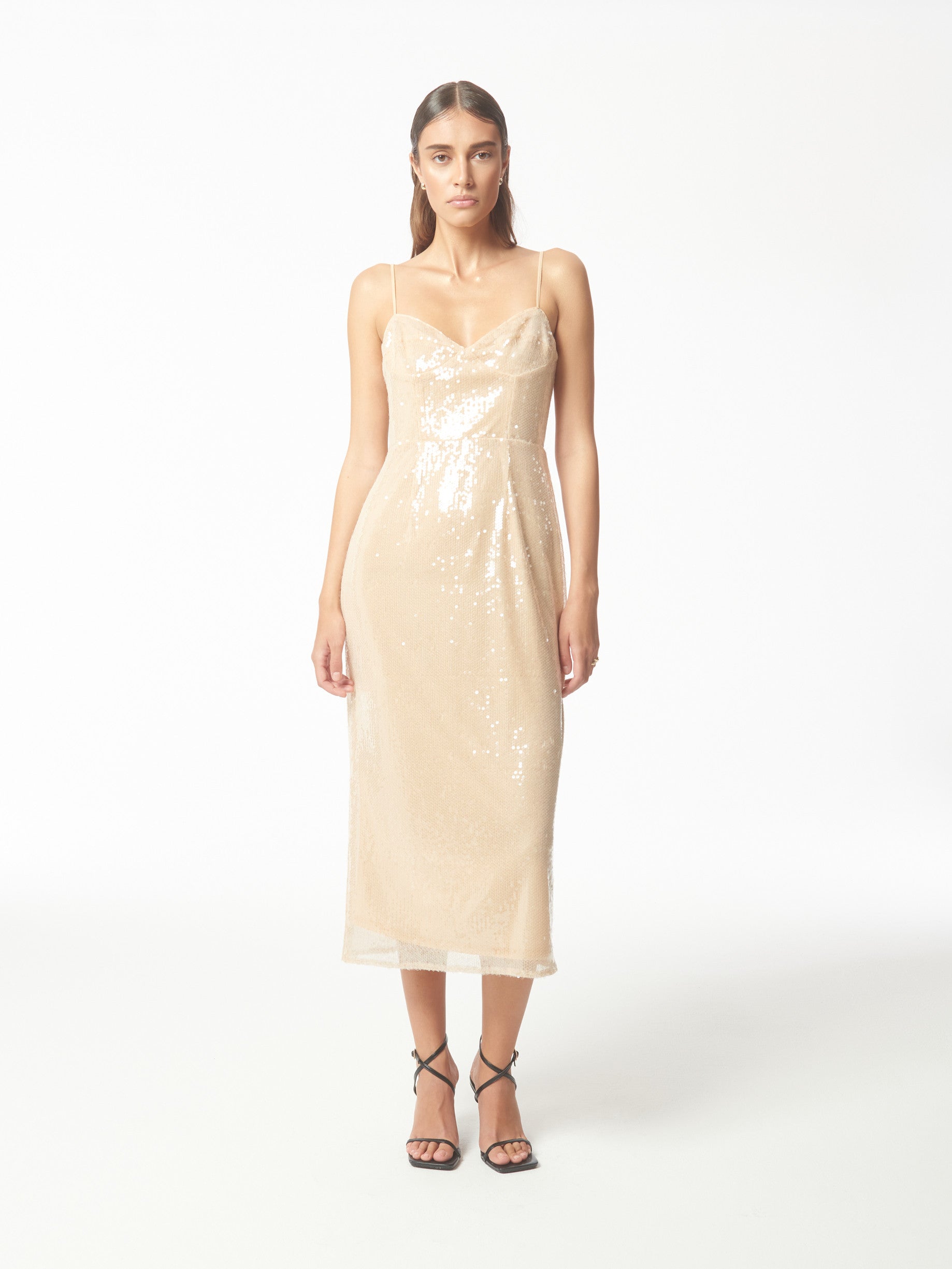 SOUR FIGS Beige Sequin Dress